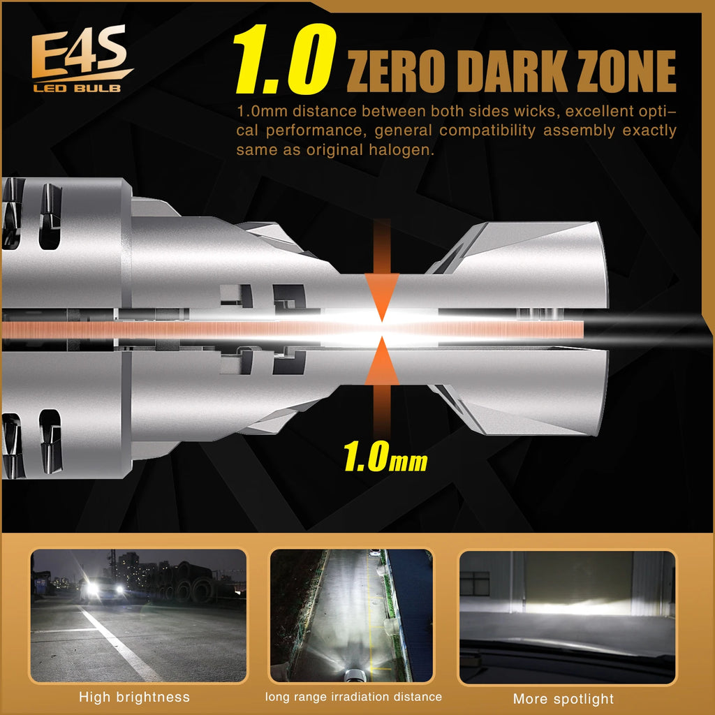 2x H7 Led Canbus No Error Headlights White Lights Diode Bulb 12v Car Driving Running Lamp
