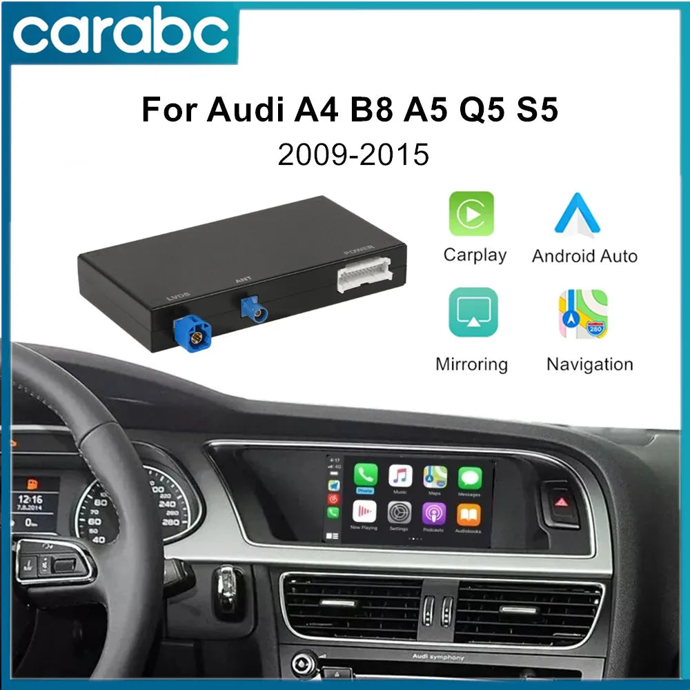 CARABC Wireless CarPlay Android Auto Adapter Mirror Link AirPlay Bluetooth GPS Navigation