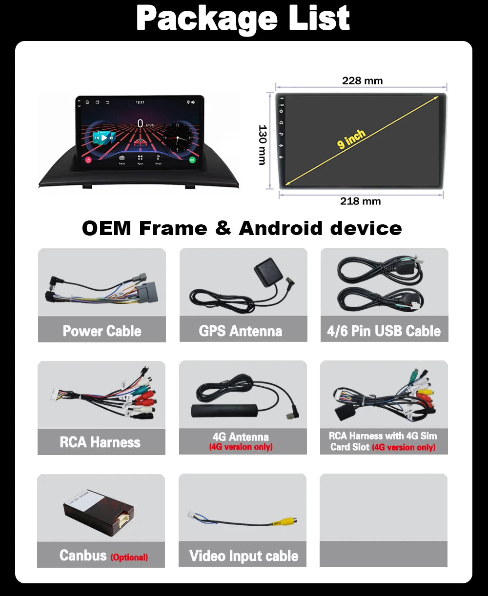Carplay Android 16 For BMW X3 E83 2004 2005 2006 2007 2008 2009 - 2012 Car Radio Multimedi