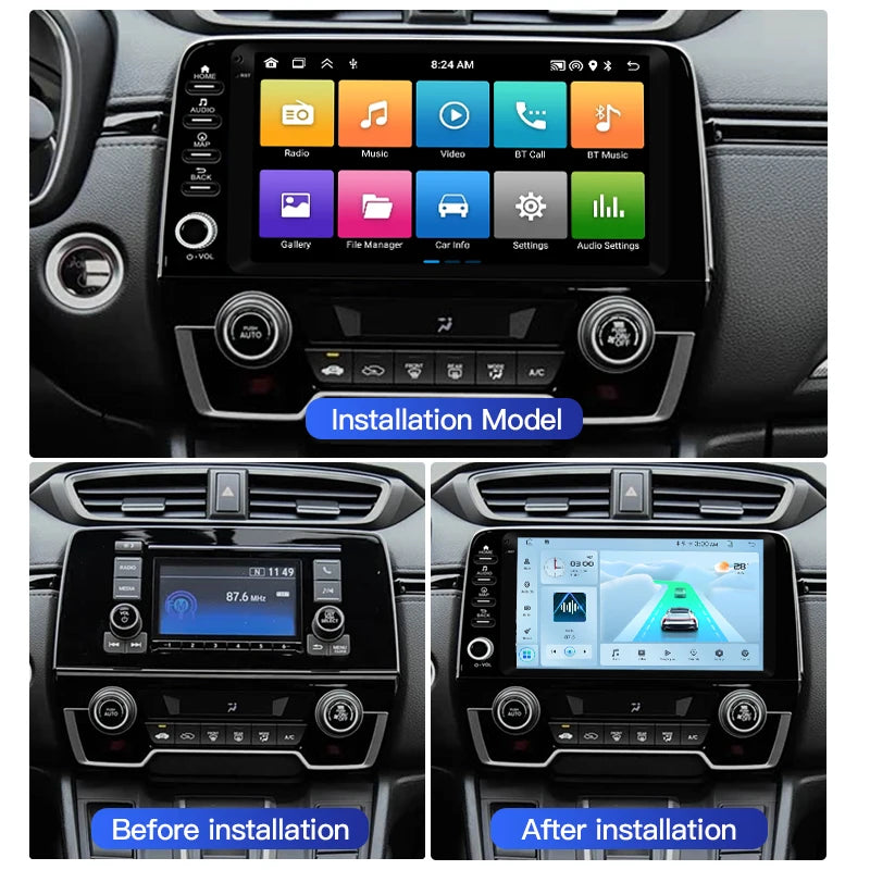 SZLELV Android 15 Car Radio Stereo For Honda CRV CR-V 5 RT RW 2017-2022 Carplay Auto Multi