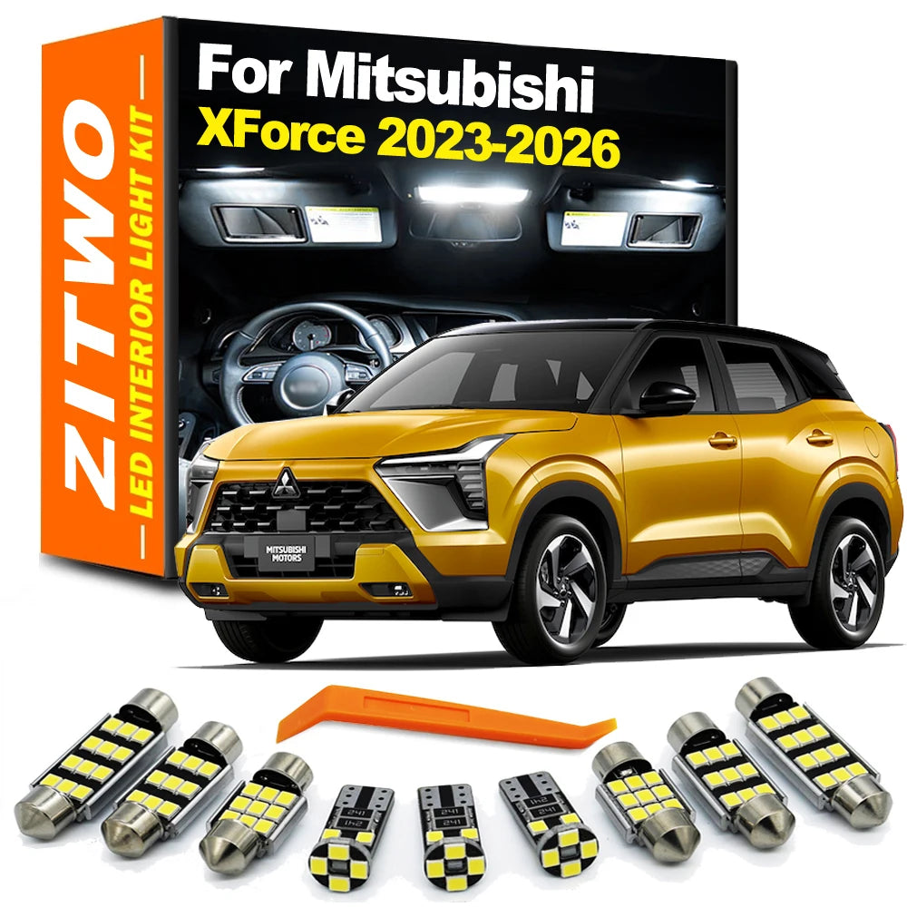 ZITWO 7Pcs For Mitsubishi XForce 2023 2024 2025 2026 Vehicle Lamp LED Interior Dome Map Reading Trunk Light Kit Accessories