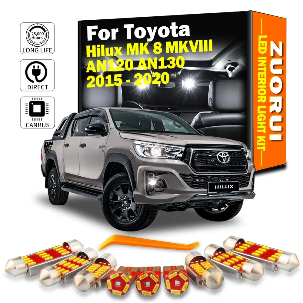 LED Interior Light Kit for Toyota Hilux MK 8 MKVIII AN120 AN130 - Canbus Error-Free Bulbs | AUTOKITSHOP
