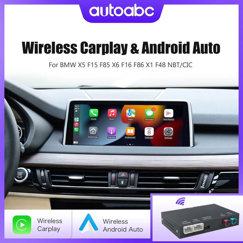 AUTOABC Wireless CarPlay Android Auto For BMW X5 F15 F85 X6 F16 F86 X1 F48 NBT/CIC module