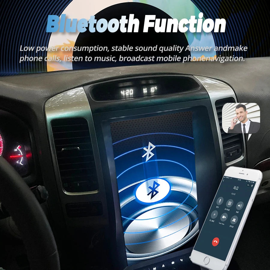 For Toyota Land Cruiser Prado LC120 GPS Car Radio 13.6inch Multimedia Video Player Autorad