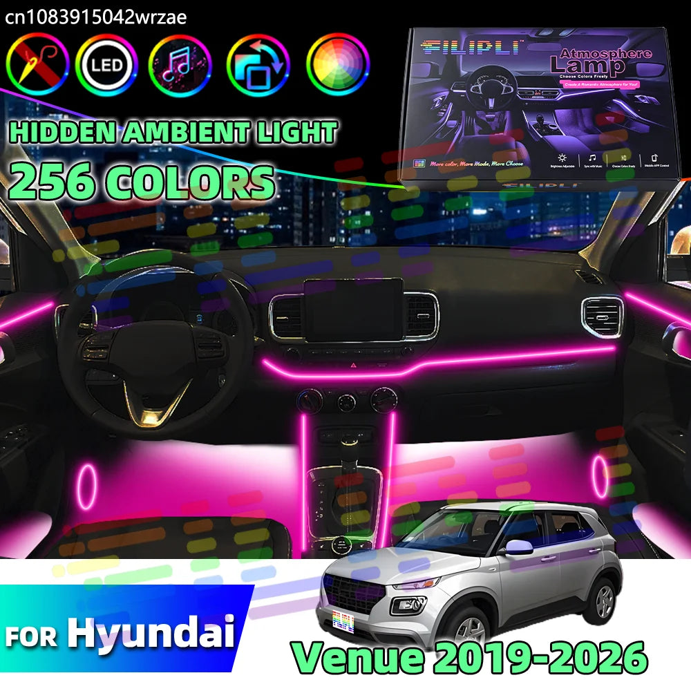 64 RGB - Ambient Light - for Hyundai 2019-2026 - App Control - Car Interior Lighting | AUTOKITSHOP