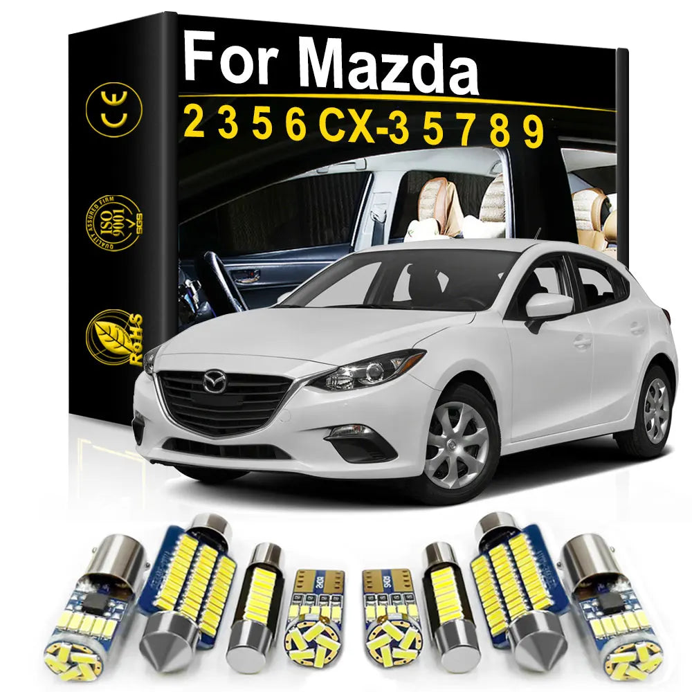 LED Interior Light Kit for Mazda 2 3 5 6 CX-9 CX3 CX5 CX7 CX8 CX9 1996- 2007 - Canbus Dome Map Door Trunk Bulbs | AUT...