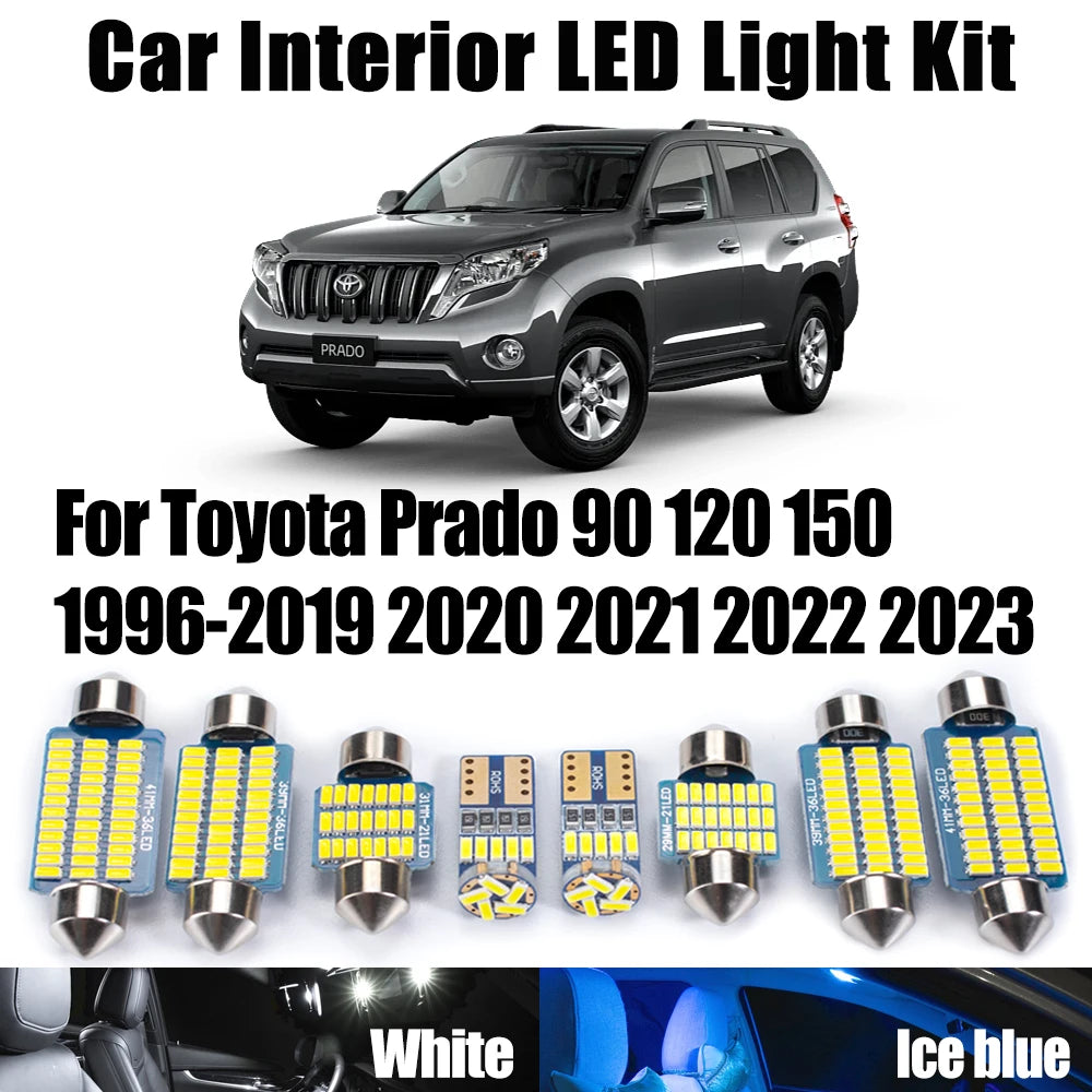 LED Interior Light Kit for Toyota Prado 90 120 150 1996- 2021 - Canbus Dome Map Door Trunk Bulbs | AUTOKITSHOP