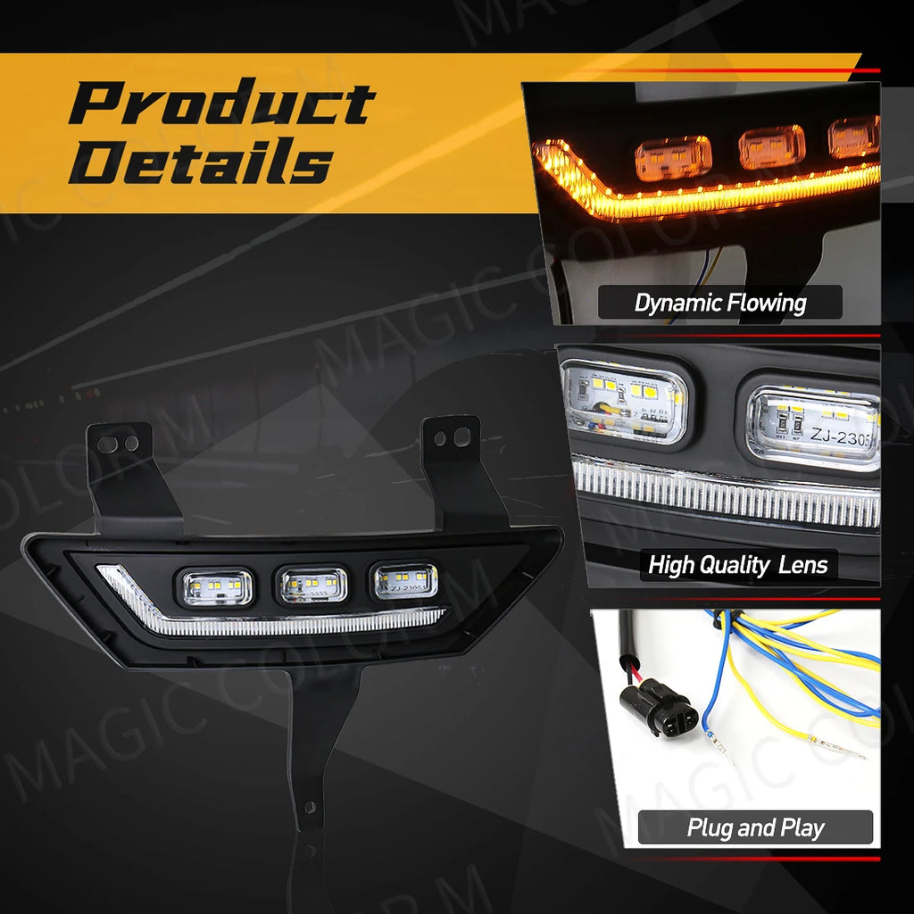 For GWM Great Wall POER 2021 2022 LED Daytime Running Lights DRL Car Fog Lamps Turn Signal | AUTOKITSHOP