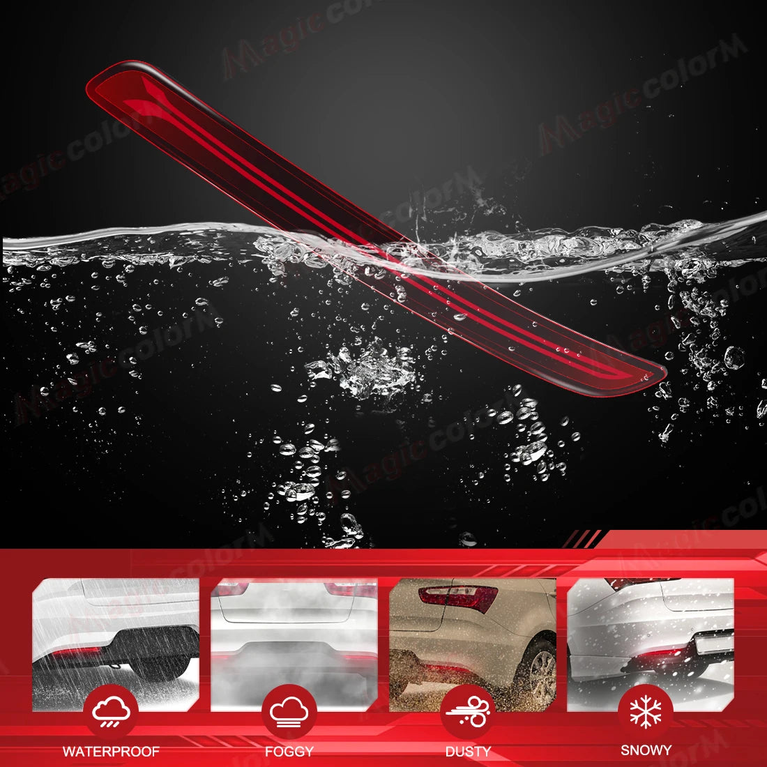 For Kia RIO 2012 2013 2014 2015 LED Rear Bumper Reflector Lights Driving Car Running Brake | AUTOKITSHOP
