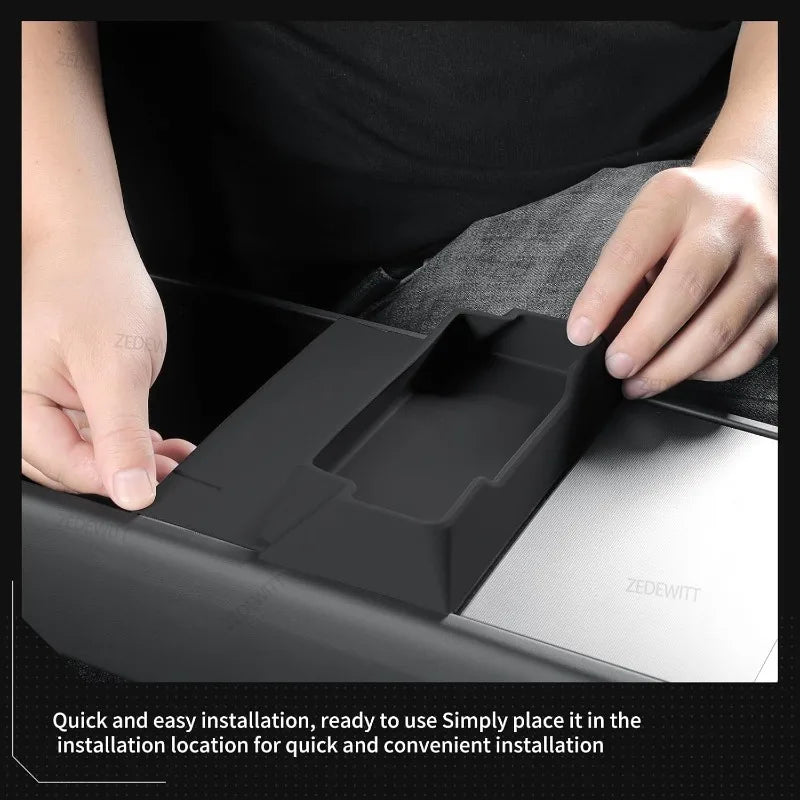For Tesla Model 3 Y YL Practical Armrest Storage Box Center Eyeglasses Tray Auto Interior Storag - Automotive LED Light
