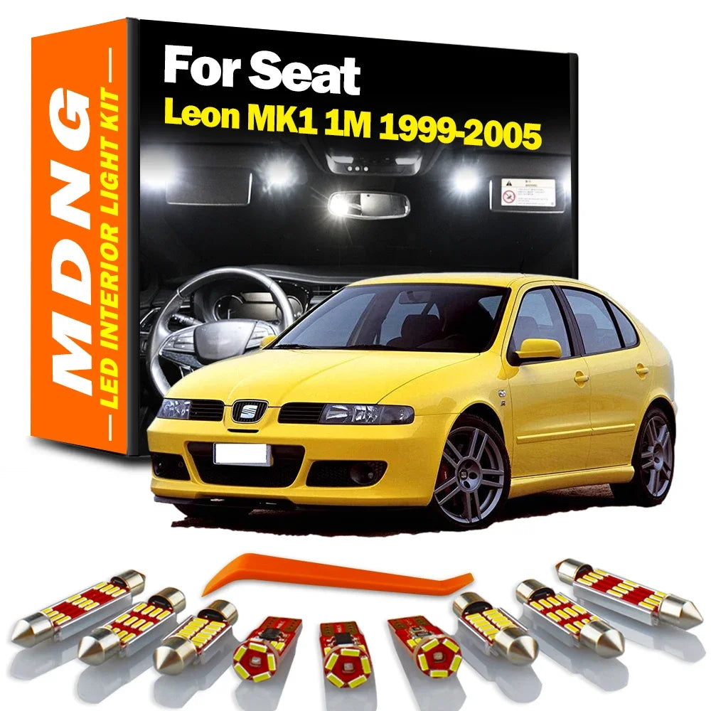 14-Piece LED Interior Light Kit for Seat Leon MK1 1M - Canbus Error-Free Bulbs | AUTOKITSHOP