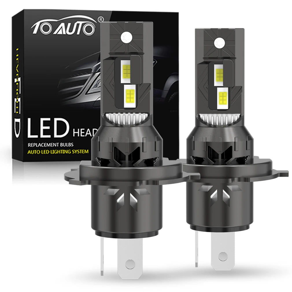 TOAUTO H7 H4 LED Car Headlight Bulbs H1 H3 H11 HB3 9005 HB4 9006 Canbus Auto Lamps with Fan Turbo Led Automobile 6000K 12V