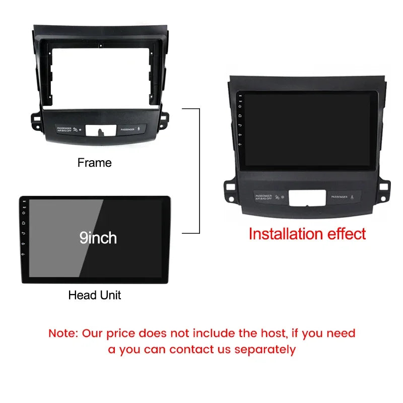 9inch Car Radio Frame Cable Dash Mount Kit for For Mitsubishi Outlander 2005-2011 Audio Fa | AUTOKITSHOP
