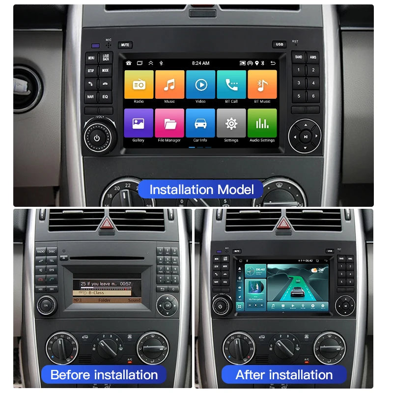 SZLELV For Mercedes Benz B200 Vito W639 Viano B-Class W169 W245 Carplay Android Auto Multi