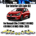 LED Interior Light Kit for Renault Clio 2 II MK2 3 III MK3 4 IV MK4 5 V MK5 1998- 2023 - Canbus Dome Map Door Trunk B...