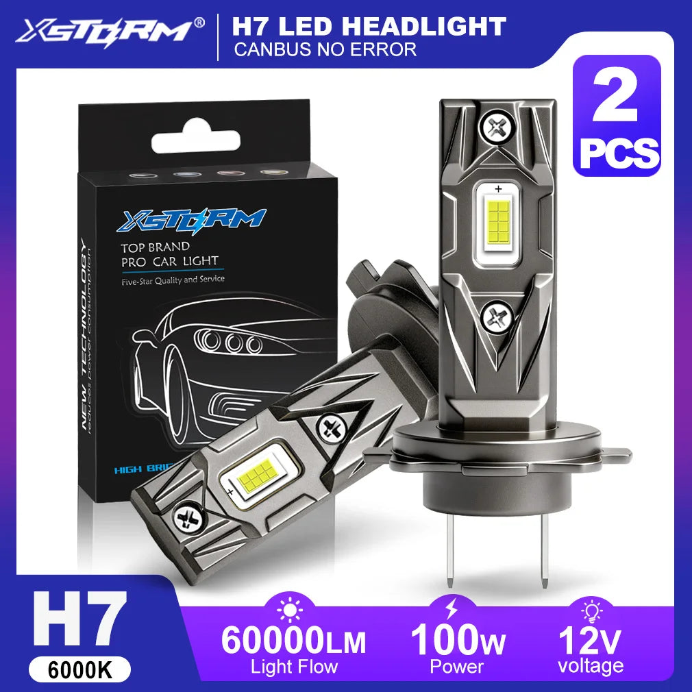 XSTORM H7 LED Headlights Bulbs H1 H4 H11 Lights for Car 100W 60000LM 9005 9006 LED Headlig