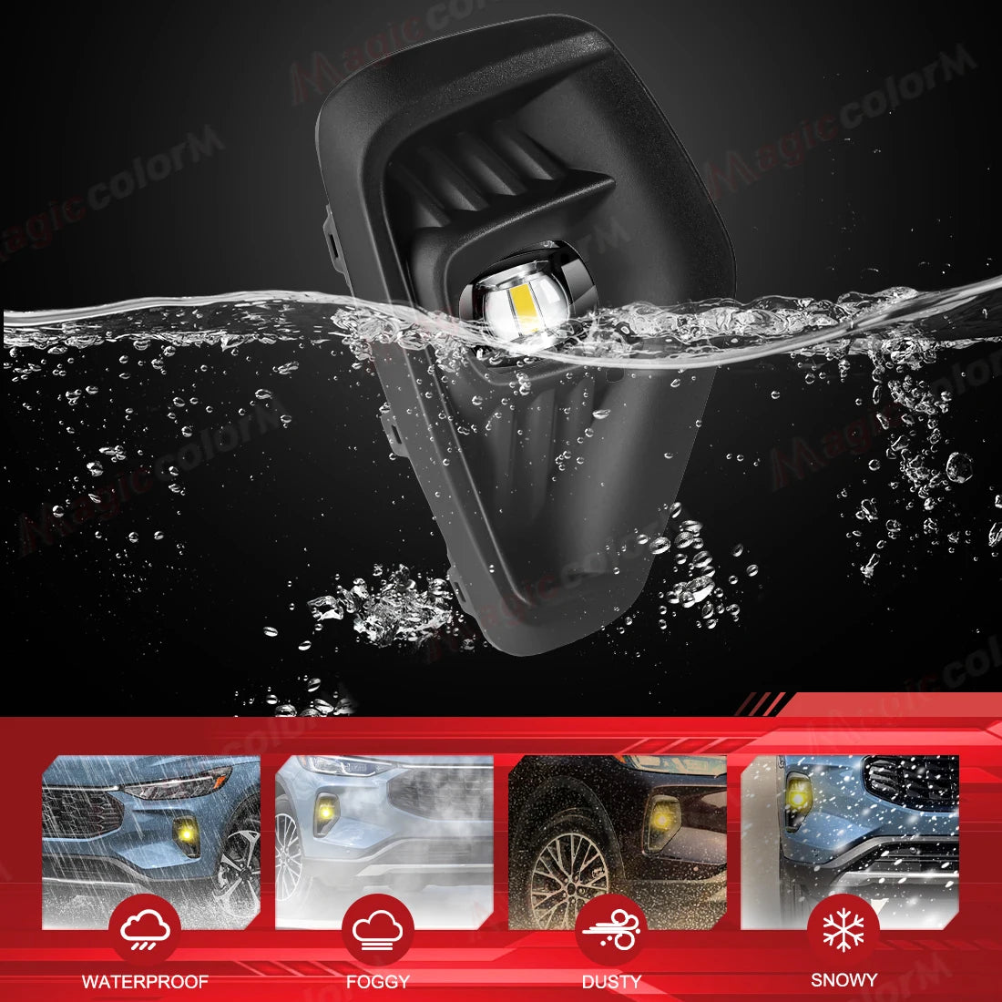 LED Fog Lamps For Ford Escape 2023 2024 Daytime Running Lights Front Bumper Headlights Whi | AUTOKITSHOP