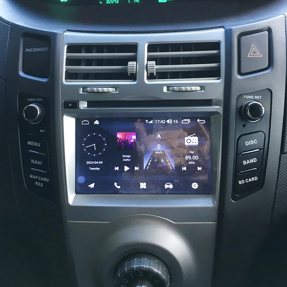 12.3" Car Radio GPS Android 13 Carplay Auto 2 Din Player Bluetooth WiFi 4G LTE for Toyota Yaris 2005-2011 - 12+256GB Nav