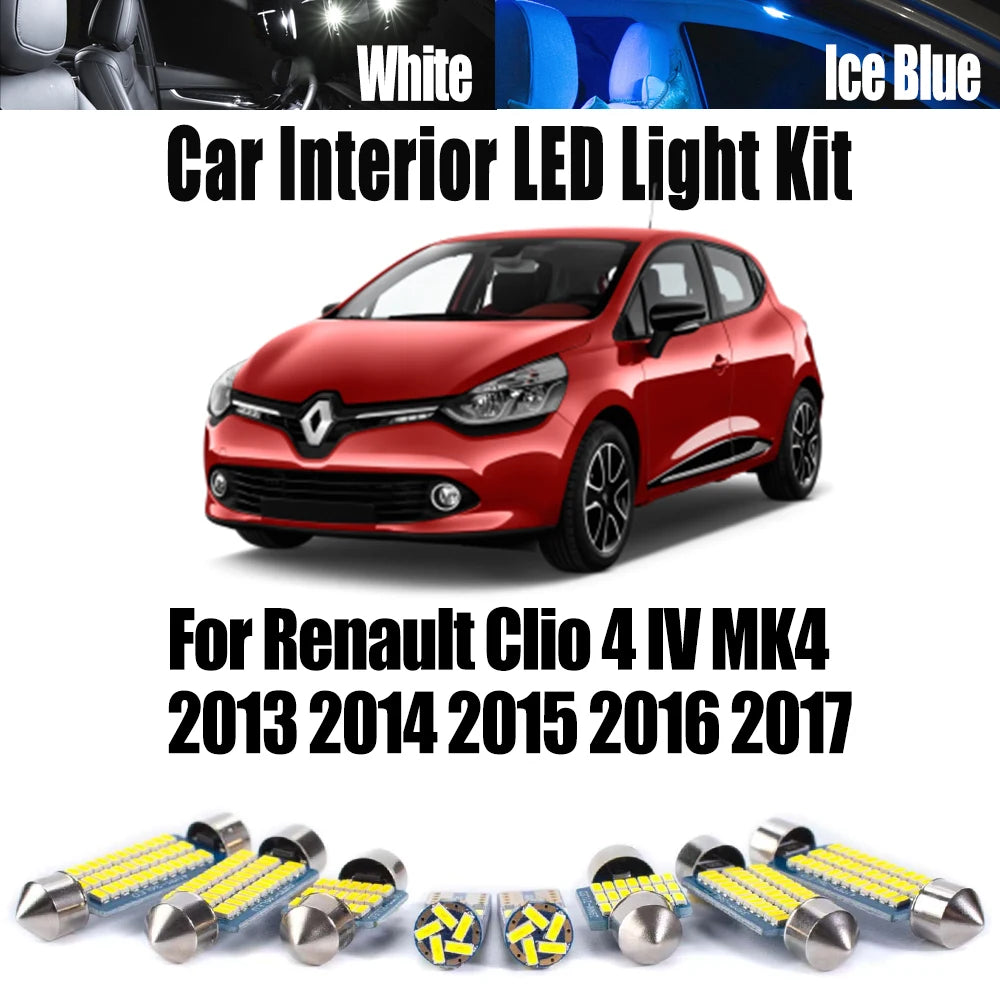 8-Piece LED Interior Light Kit for Renault Clio 4 IV MK4 - Canbus Error-Free Bulbs | AUTOKITSHOP