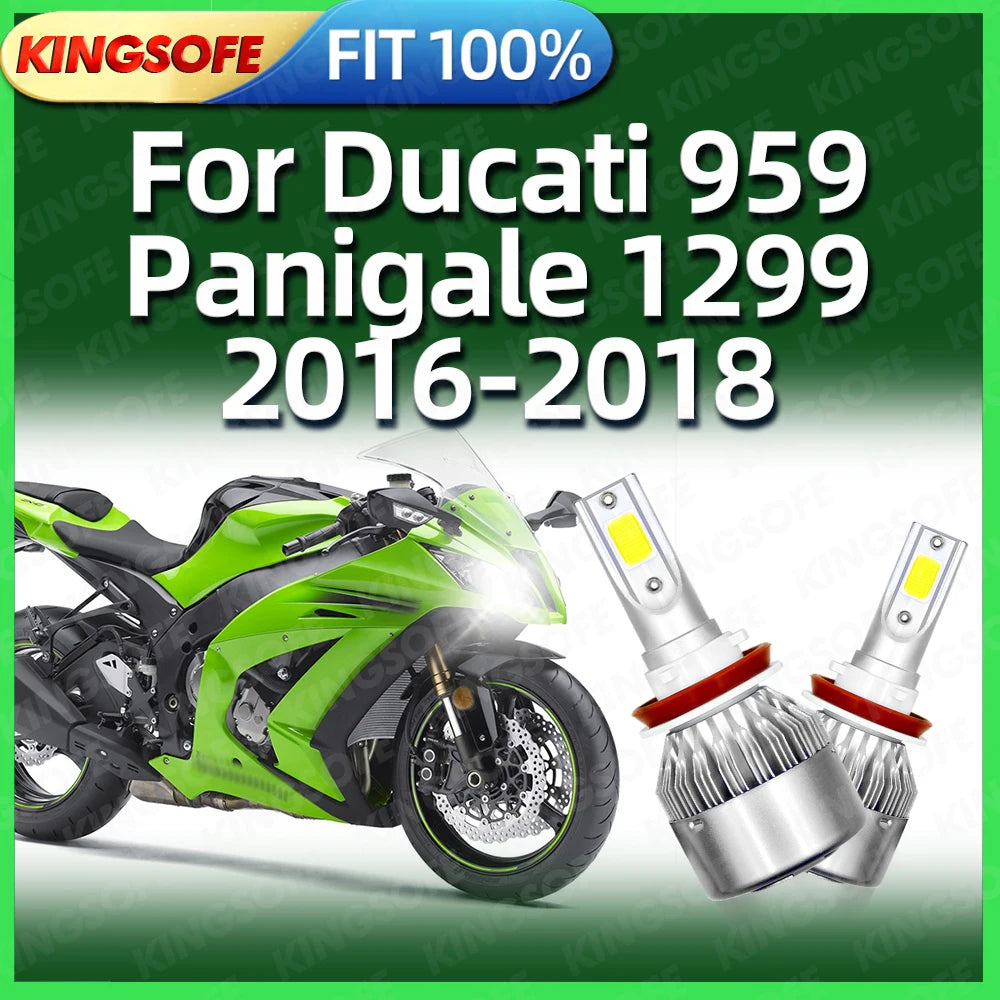 35W 6000K COB 10000Lm LED Motorcycle Headlight H11 Bulb Moto Lamp For Ducati 959 Panigale