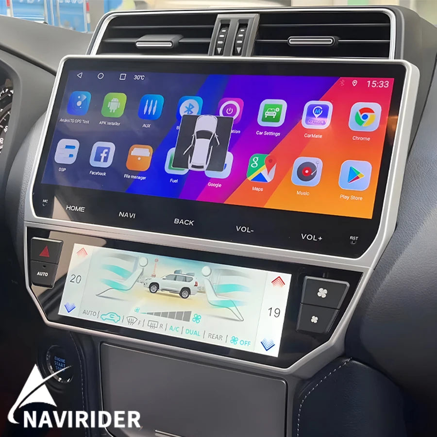 12.3" Android 14 Screen For Toyota Land Cruiser Prado 150 2018-2023 Stereo GPS Car Radio P
