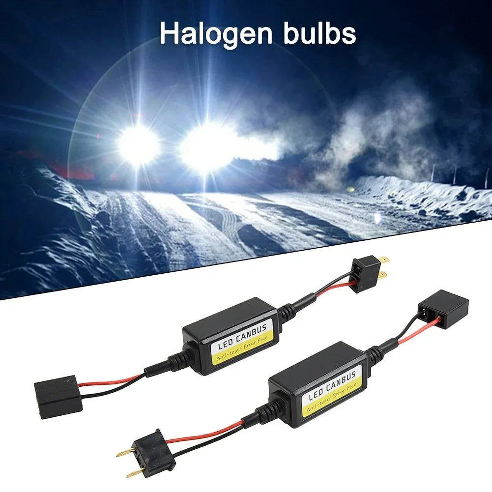 H7 Headlight LED Canbus Decoder 9V-16V Canceller Error Free Resistor Anti Flicker Warning