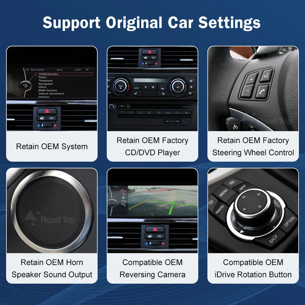 CN Road Top Wireless CarPlay Multimedia For BMW 3 Series E90 E91 E92 E93 2005-2011 CCC CIC | AUTOKITSHOP