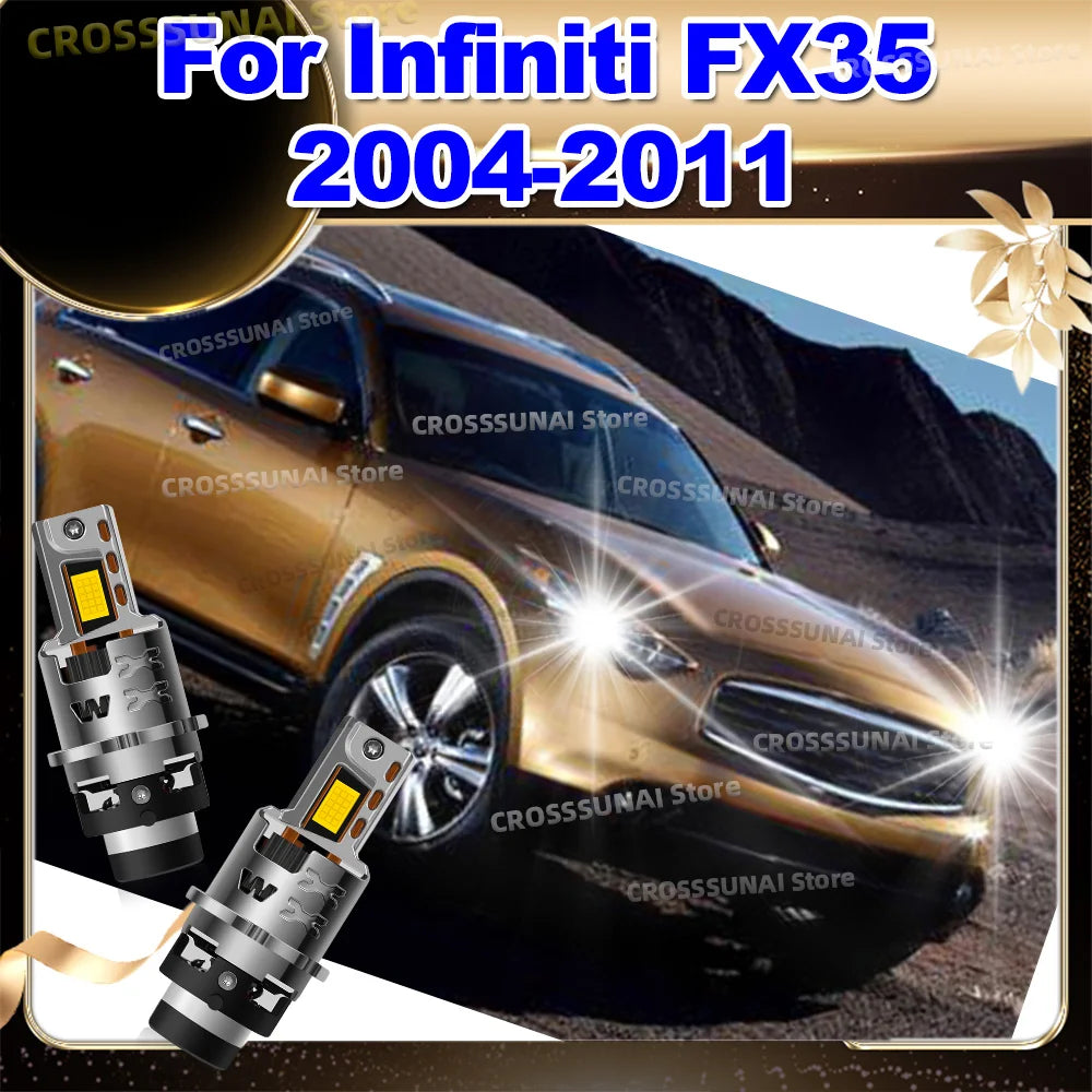 Led Headlight Canbus Bulbs 50000LM CSP Super Bright HID Lamp For Infiniti FX35 2004-2011 2
