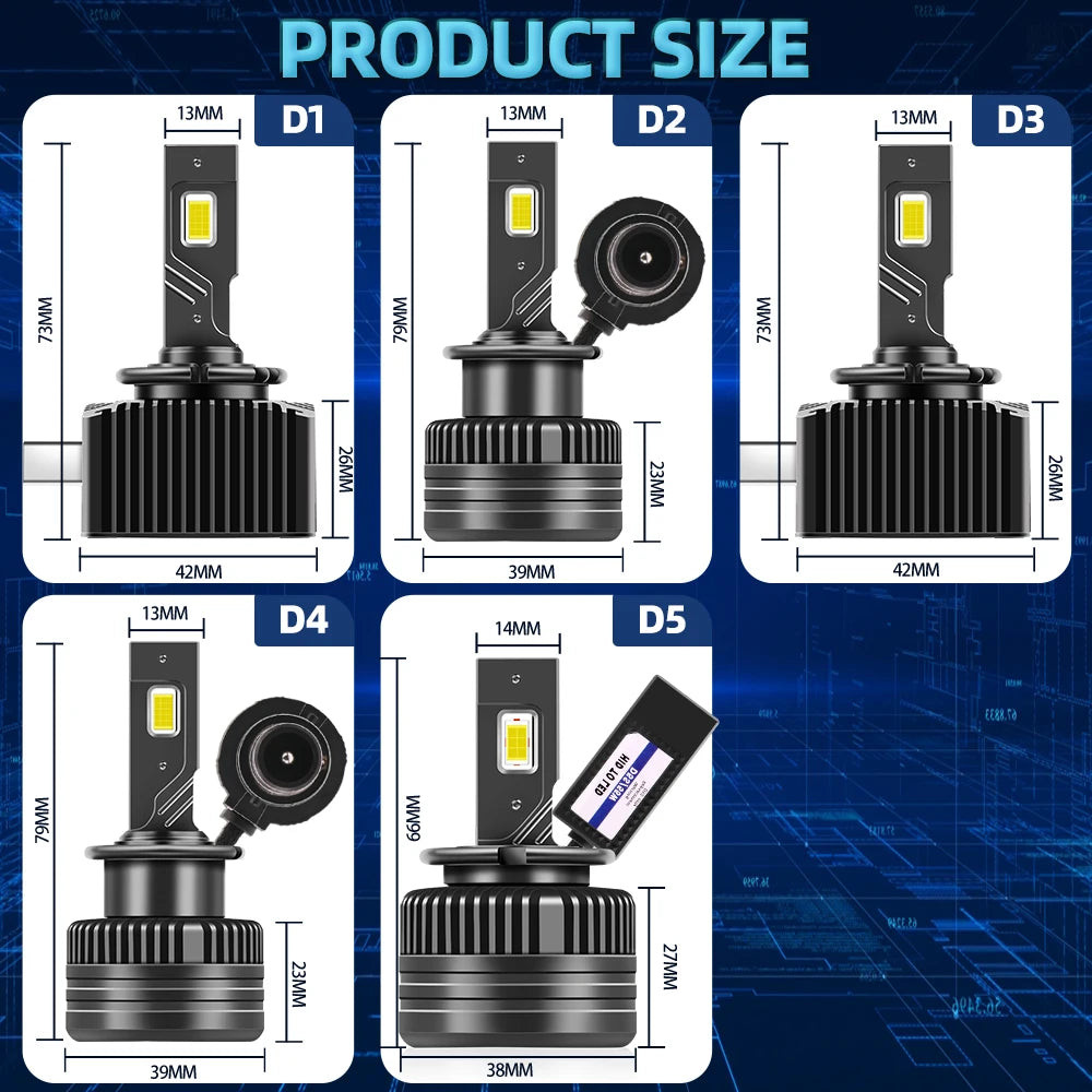roadsun D3S Led Car Light for Chrysler 300 2011-2018 30000LM 1:1 Xenon Headlight 6000K Whi