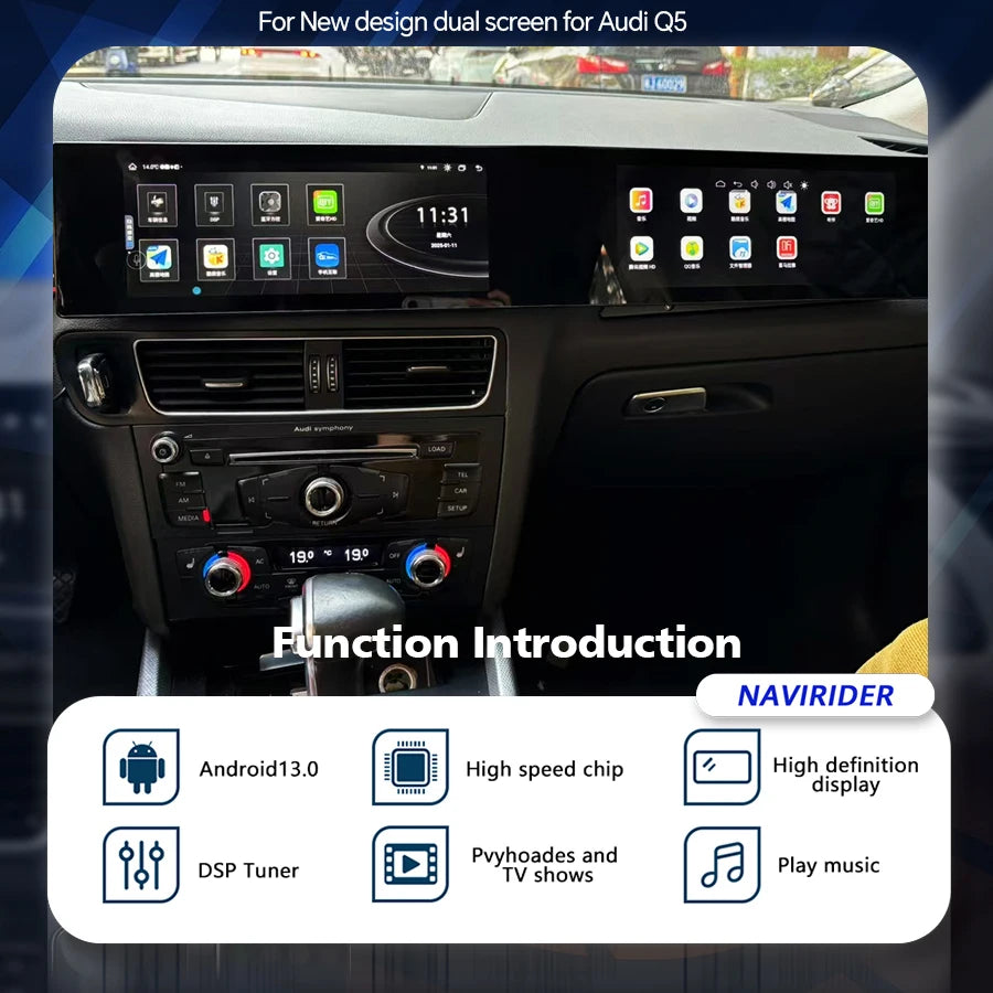 For Audi Q5 2009-2017 Car Radio Stereo CarPlay Video Player Auto Navigation Head Unit | AUTOKITSHOP