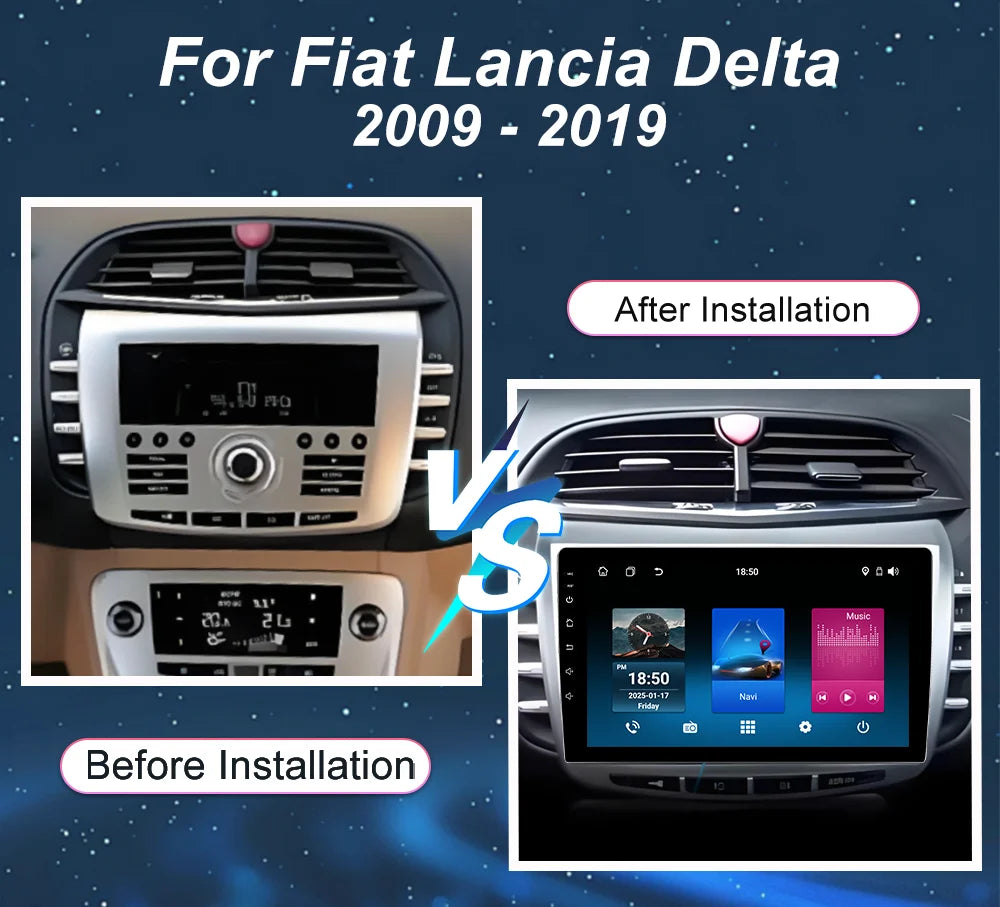 Android 16 Carplay For Fiat Lancia Delta 2009 - 2019 GPS Navigation Video Car Radio GPS Au