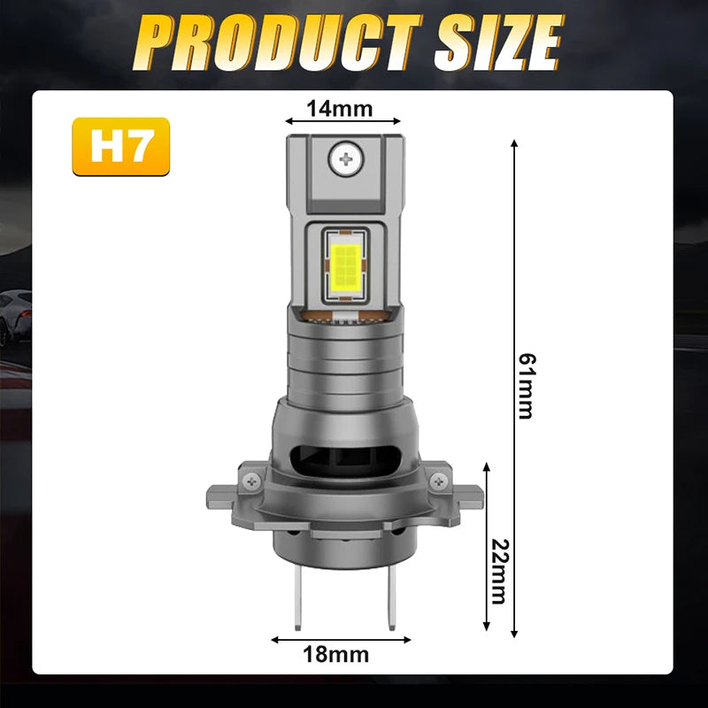 3500000LM 3000W H7 LED Headlight Canbus No Error 1:1 Size 12V Mini Diode Plug&Play 16PCS 8