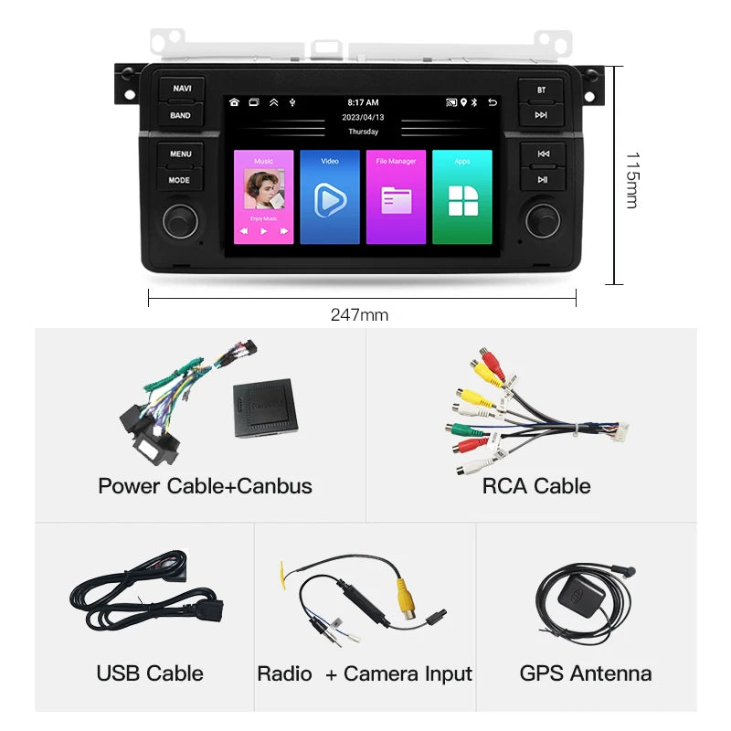 SZLELV For BMW 3 Series E46 M3 Rover 75 Coupe CarPlay Car Radio Multimedia Video Player Na