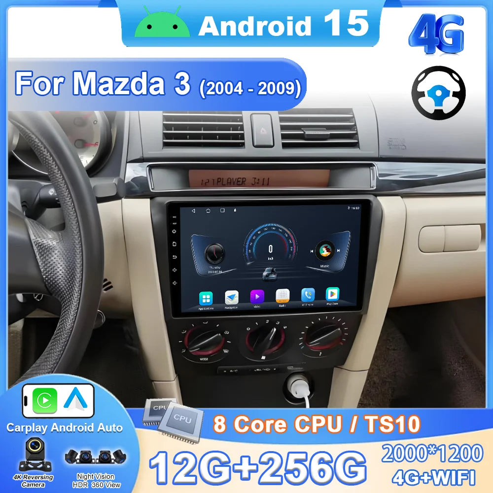 Android 16 For Mazda 3 2004 2005 2006 2007 2008 2009 Car Radio Stereo Multimidia Player GP