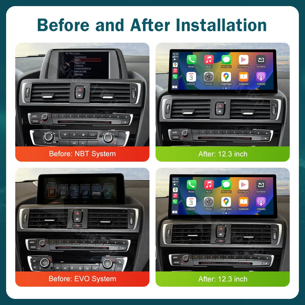 12.3 RoadTop Wireless CarPlay Android Auto Multimedia Linux Screen For BMW Series 1 2 F20