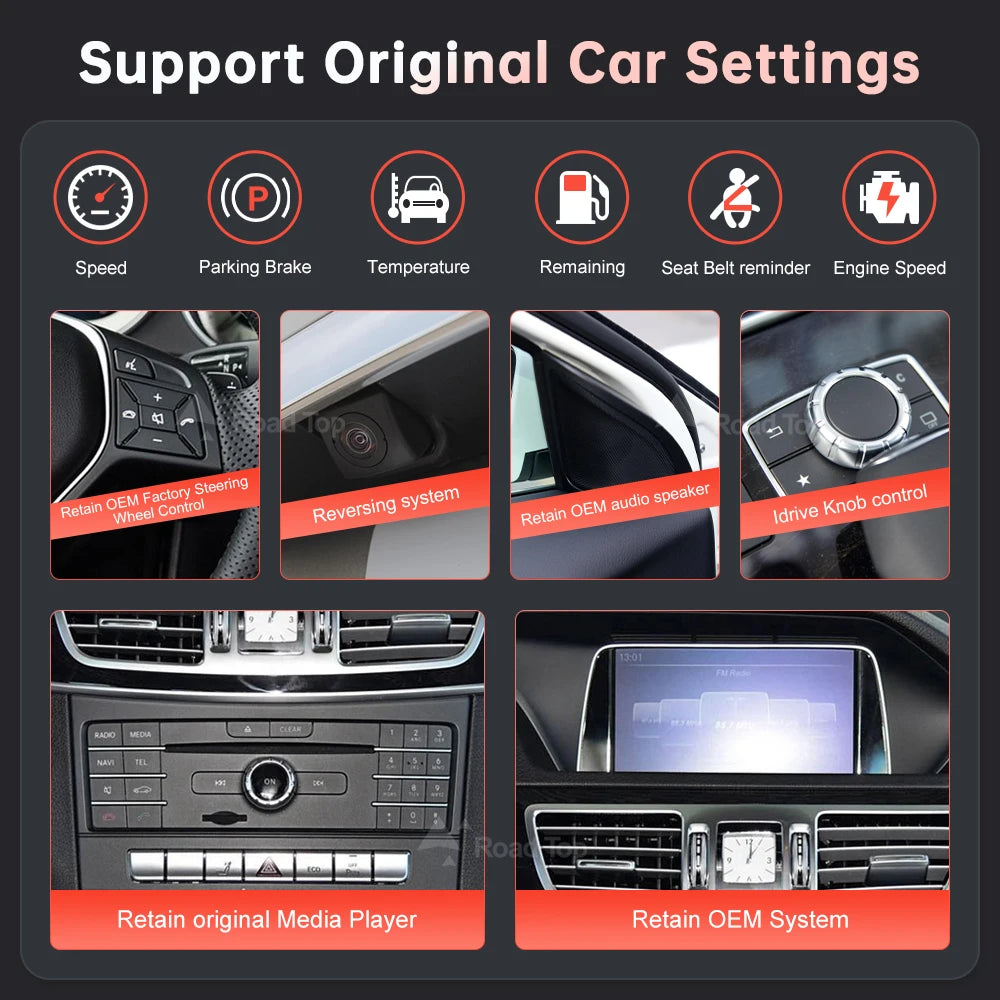 Wireless CarPlay Android Auto Car Multimedia Screen for Mercedes Benz E Class W212 2009-20 | AUTOKITSHOP