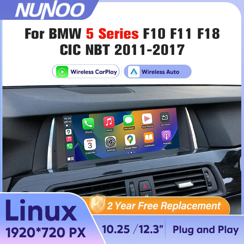 Wireless Carplay Player For BMW 5 Series F10 F11 F18 2011-2017 Car Screen Stereo GPS Navig