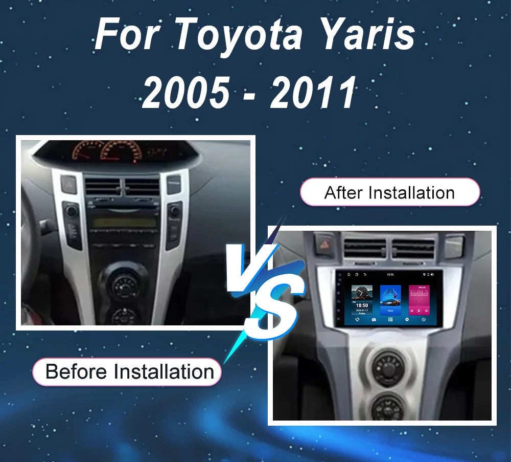 7 Inch Android For Toyota Yaris 2005 2006 2007 -2011 Car DVD Carplay Auto Bluetooth Multim