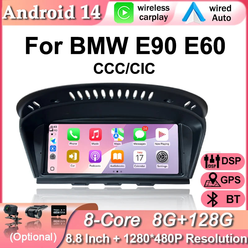 Wireless CarPlay For BMW 5 Series E60 E61 E62 E63 BMW 3 Series E90 E91 E92 E92 E93 CCC-CIC