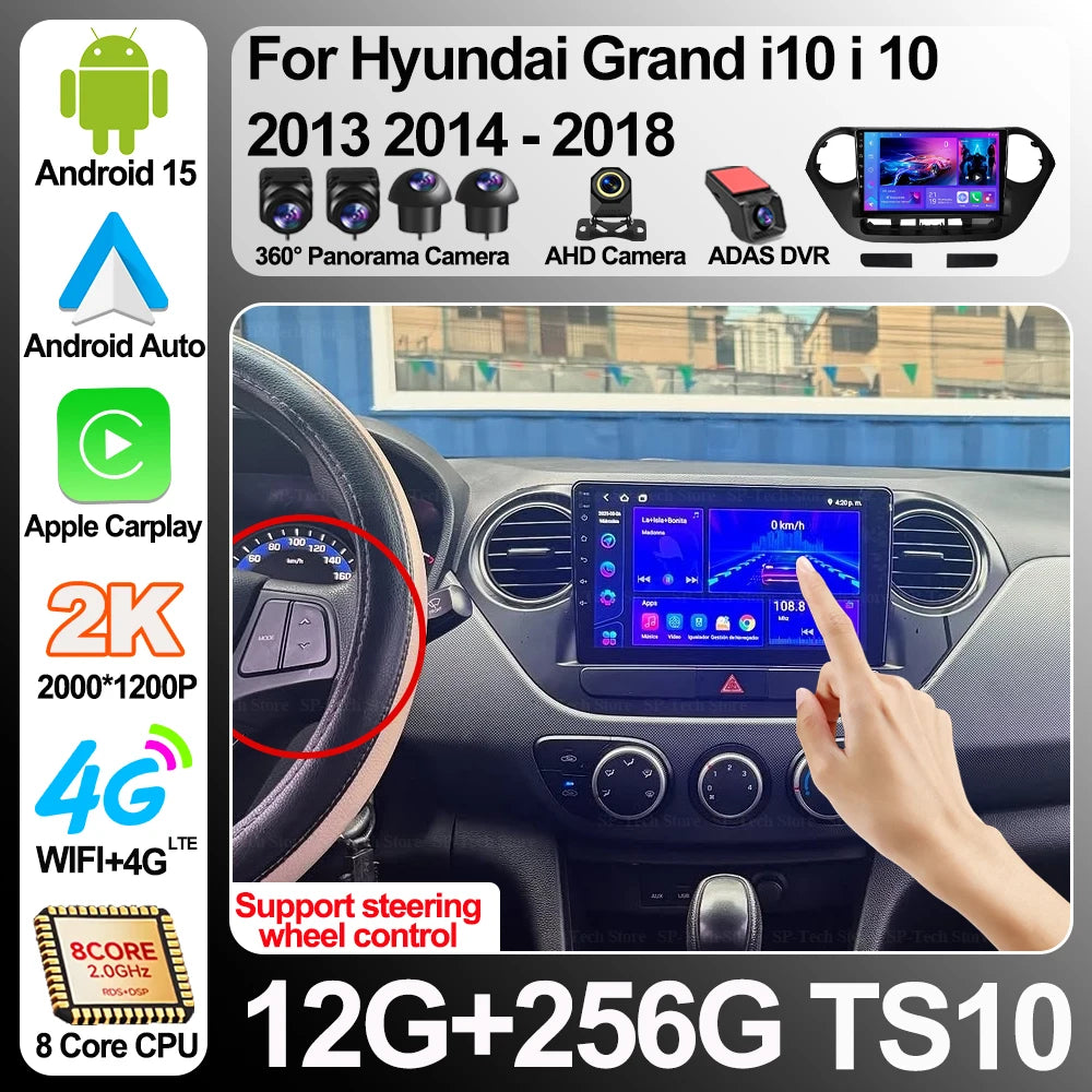 2 Din Car Radio For Hyundai Grand I10 I 10 2013 2014 2015 2016 2017 2018 Stereo Multimedia | AUTOKITSHOP