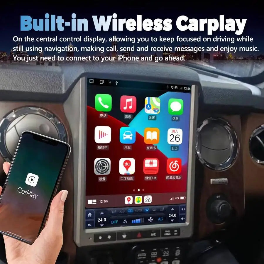 12.1Inch Android 12 Multimedia Player GPS for Ford F250 F-250 2013-2016 Car Radio Stereo N | AUTOKITSHOP