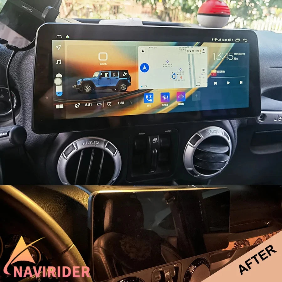 12.3inch Android Multimedia Video Player For Jeep Wrangler 3JK 2015 2016 2017 Autoradio GP