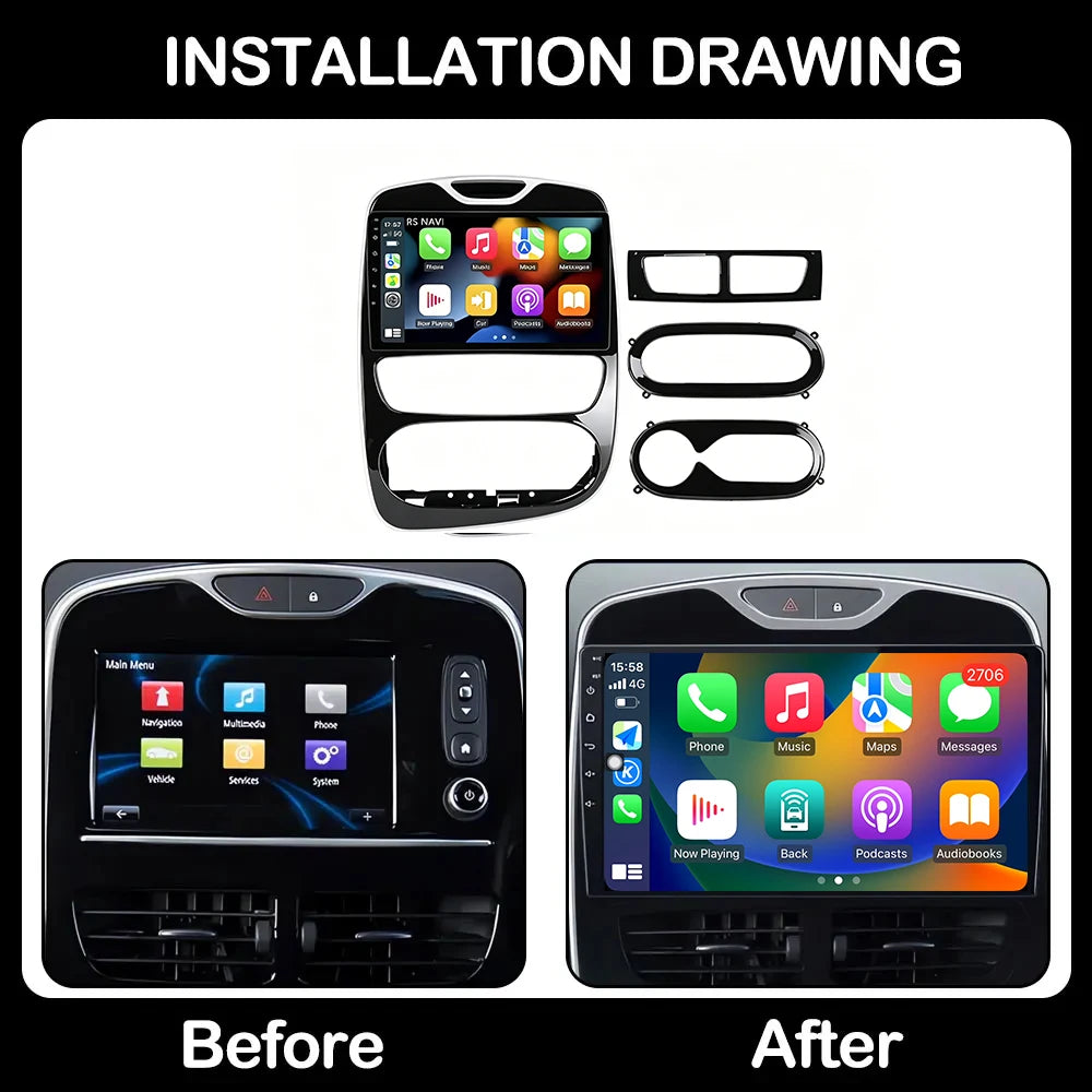 Android 16 Auto For Renault Clio 4 2012-2016 Car Radio Multimedia Video Player GPS Navigat