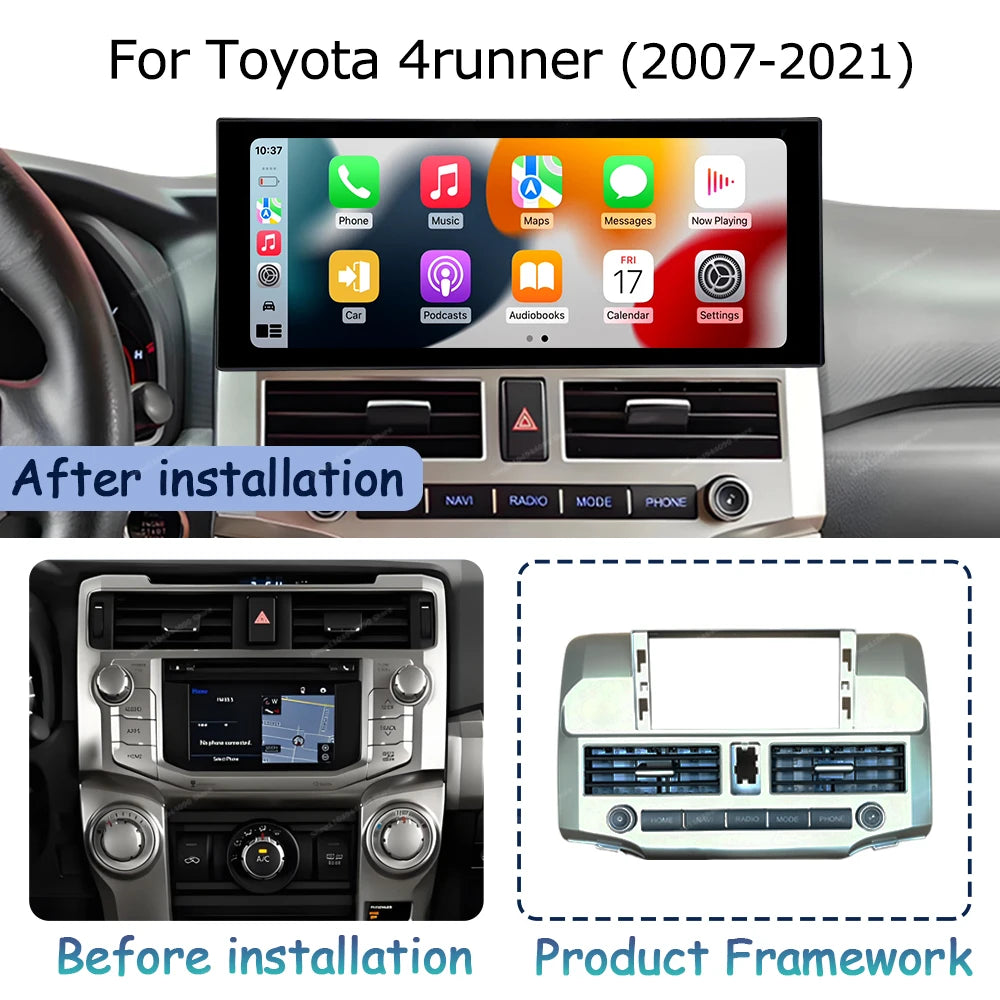 for Toyota 4runner 2007- 2021 Multimedia Radio Player GPS Navi WiFi Wireless Carplay Andro
