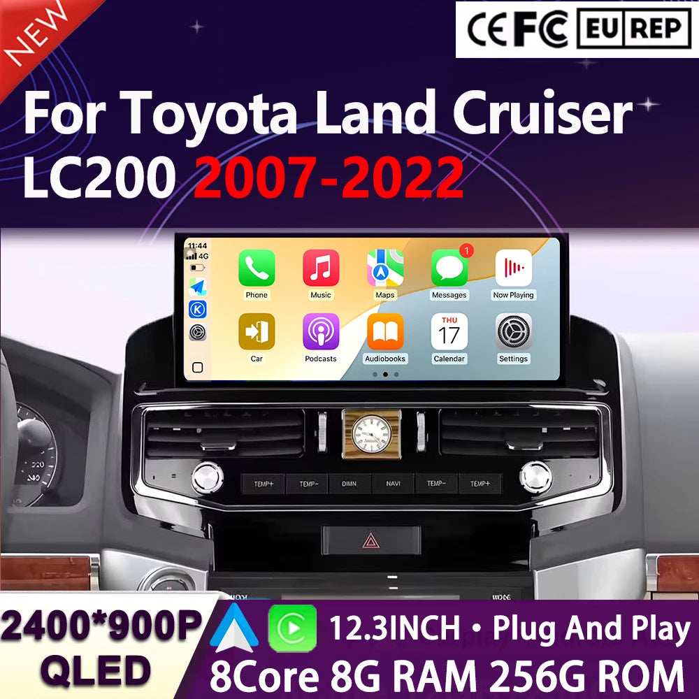 Android 16 For Toyota Land Cruiser LC200 2007 2008-2022 Car Radio Multimedia Video Player  | AUTOKITSHOP