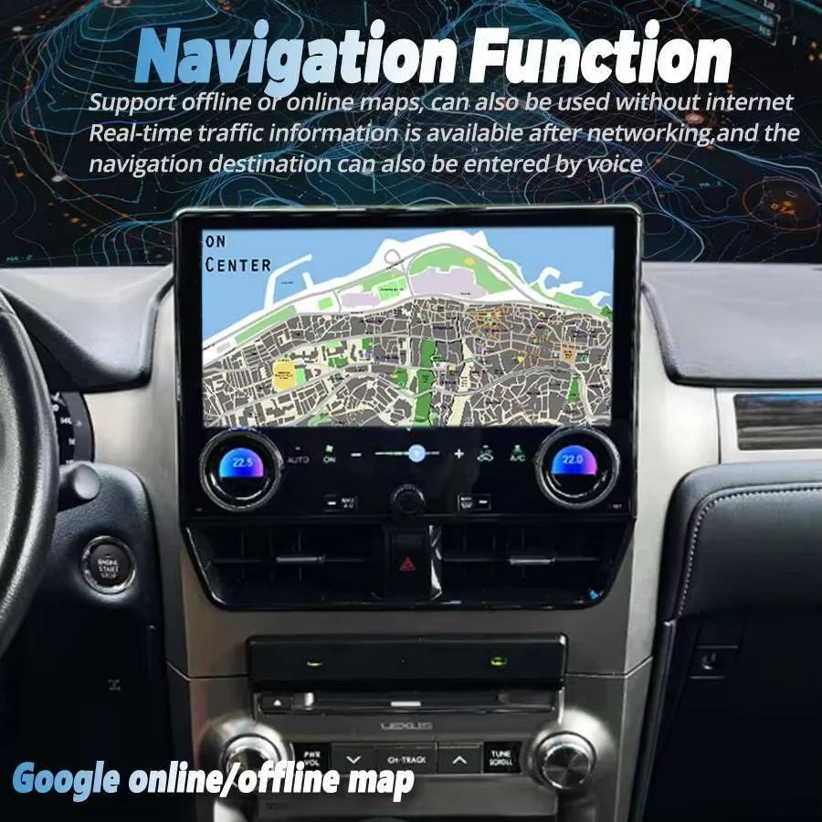 Video Player Stereo Car GPS Navigation Carplay BT Android Multimedia 12.5inch For Lexus GX | AUTOKITSHOP