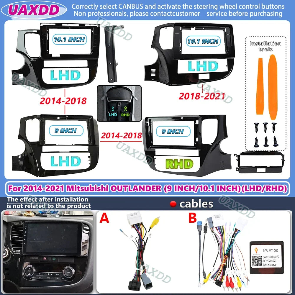 9 10.1 Inch Car Frame Fascia Adapter Android Radio Dash Fitting Panel Kit For Mitsubishi O