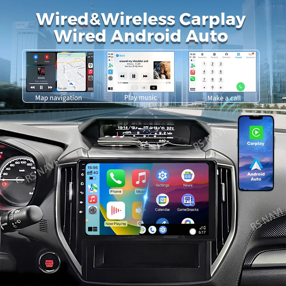 Android 16 For Subaru Forester 5 Impreza 5 2018 - 2023 2K QLED Stereo Car Radio Multimedia
