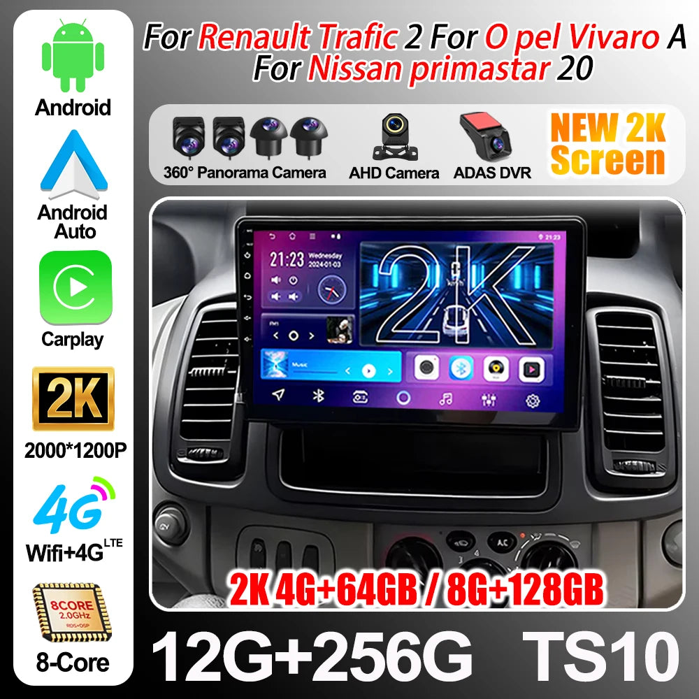 Android 16 Car Radio For Renault Trafic 2 For Opel Vivaro A For Nissan Primastar 2006-2014 | AUTOKITSHOP