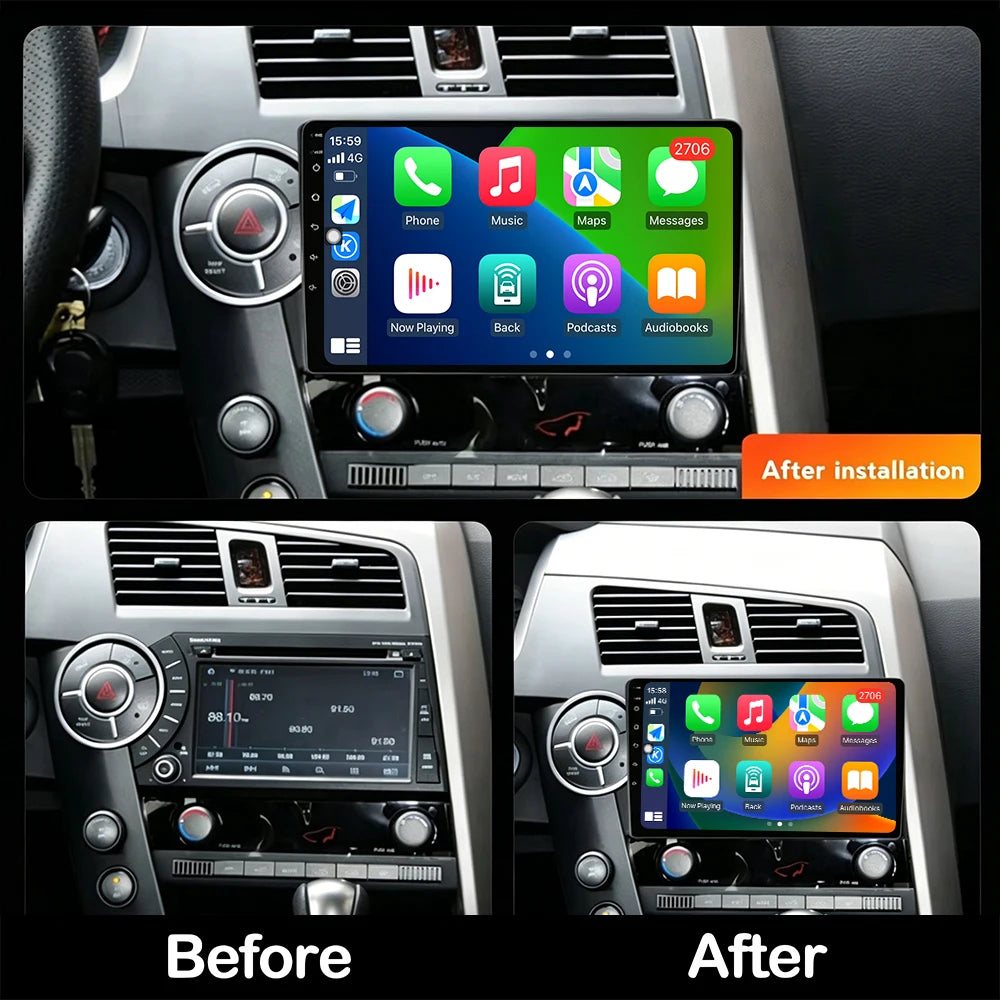 Android 16 For SsangYong Actyon C100 2005-2011 Car Multimedia Player 9"Wireless CarPlay 4G